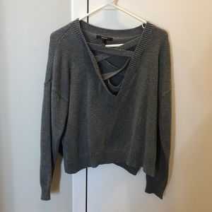 Forever21 Grey Cross Front Top